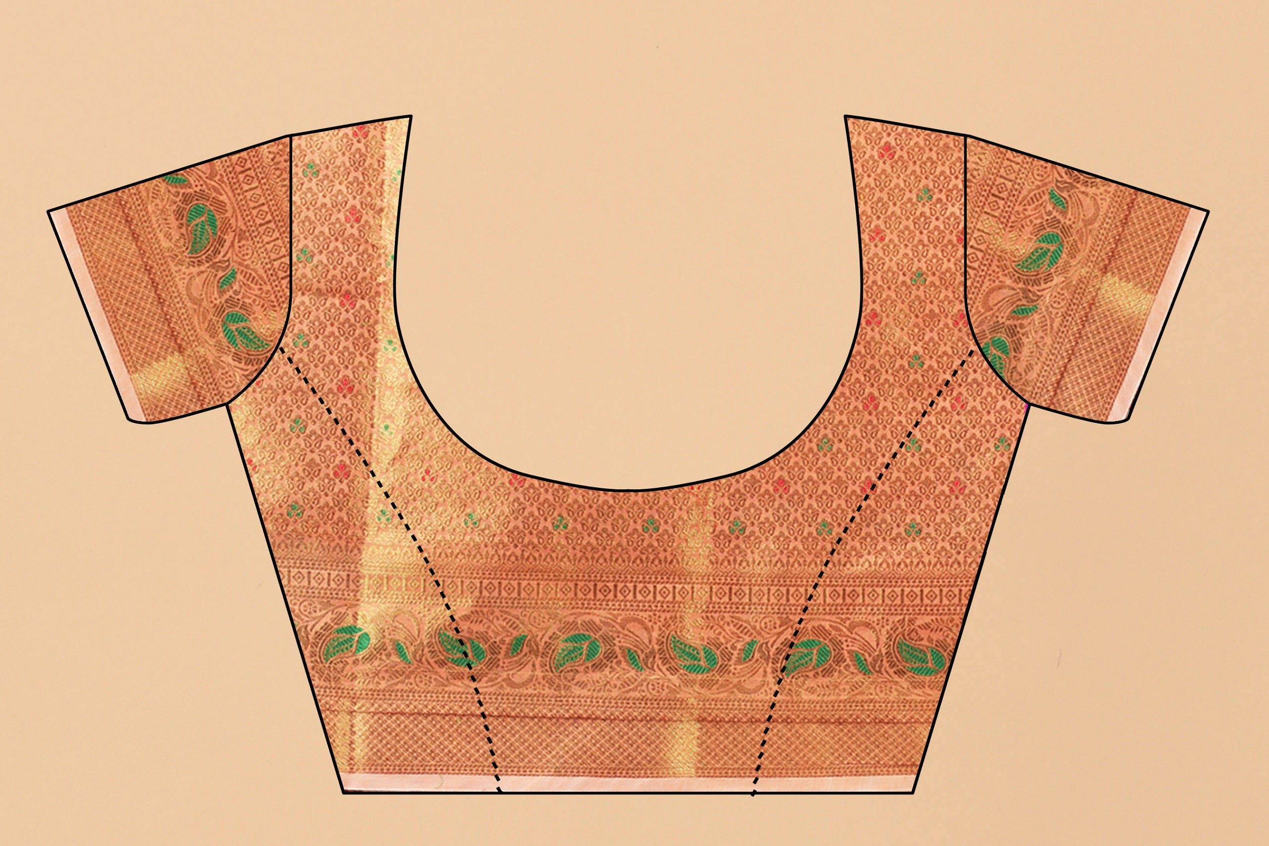 Vedant Vastram Soft Cotton Silk Banarasi Silk Saree - Peach