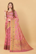 Vedant Vastram Soft Cotton Silk Banarasi Silk Saree - Pink