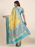 Vedant Vastram Organza Silk Kanjeevaram Saree - Yellow
