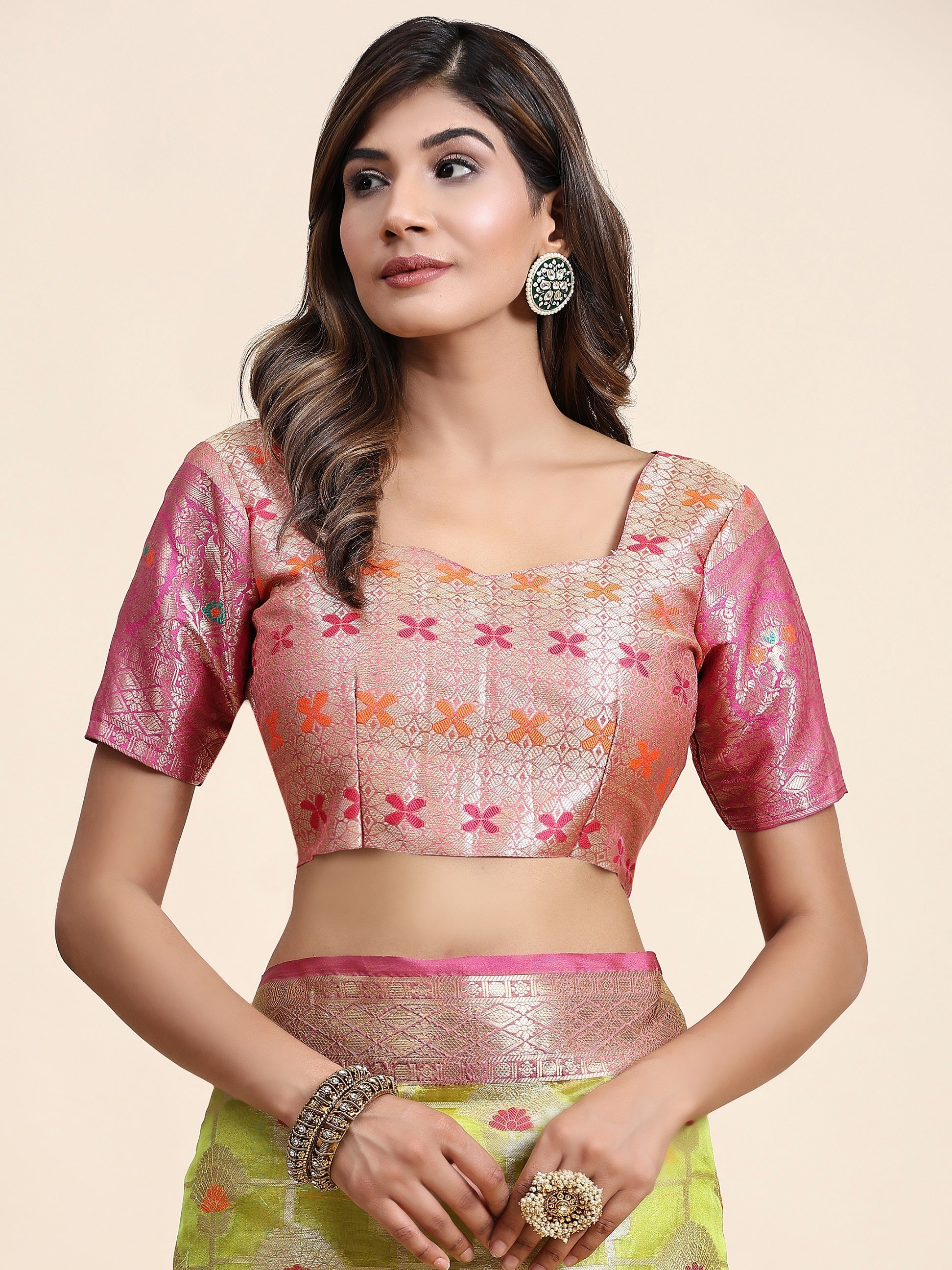 Vedant Vastram Organza Silk Kanjeevaram Saree - Lemon
