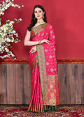 Vedant Vastram Soft Litchi Silk Kanjeevaram Saree - Pink