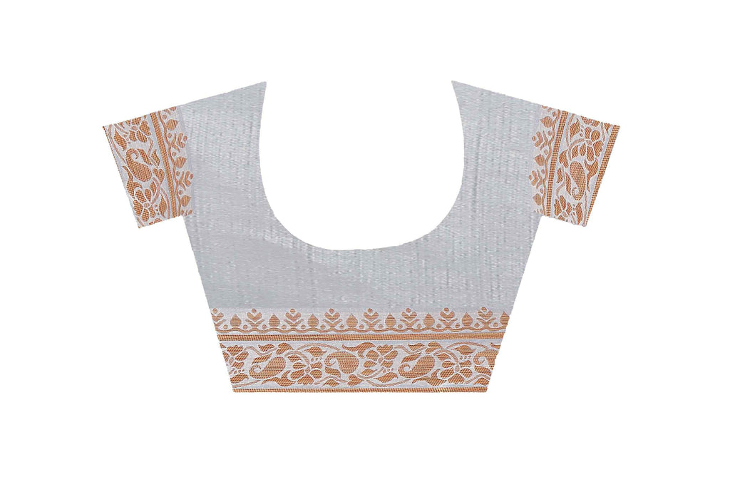 Vedant Vastram Soft Litchi Silk Kanjeevaram Saree - Grey