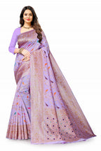 Vedant Vastram Soft Litchi Silk Kanjeevaram Saree - Lavender