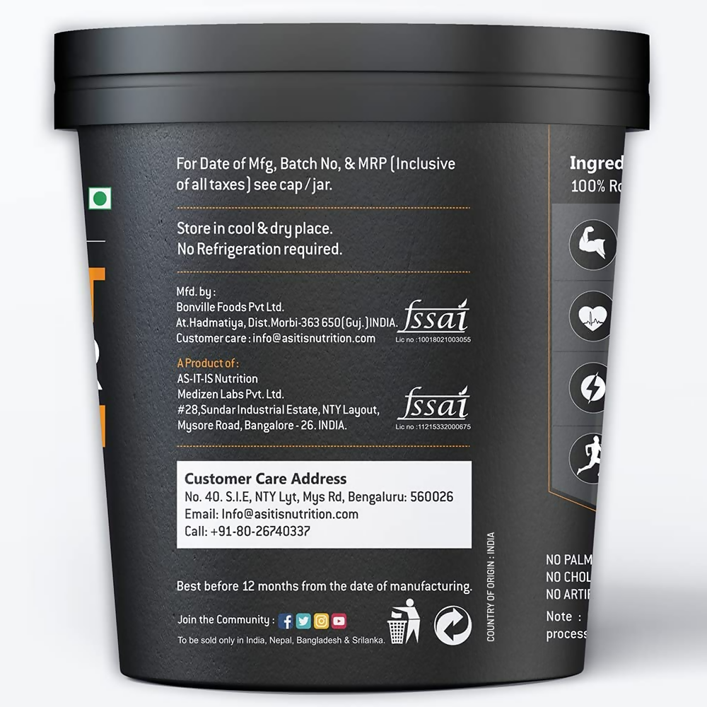 As-It-Is Nutrition Peanut Butter (Natural and Unsweetened) - Distacart