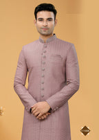 Joban Fashion Men's Light Purple Seltor Plain Kurta Pyjama set