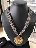 Inhanns Everyday Statement Beaded Pendant Necklace - Gray