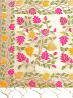 Shree Shyam Fashion Linen Cotton Off White Saree - Distacart