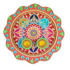 Kundan HandiKrafts Mdf Flower Pooja Thali - Red - Distacart