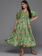 Ahalyaa Women's Traditional wear Ethnic Dress - Green - Distacart