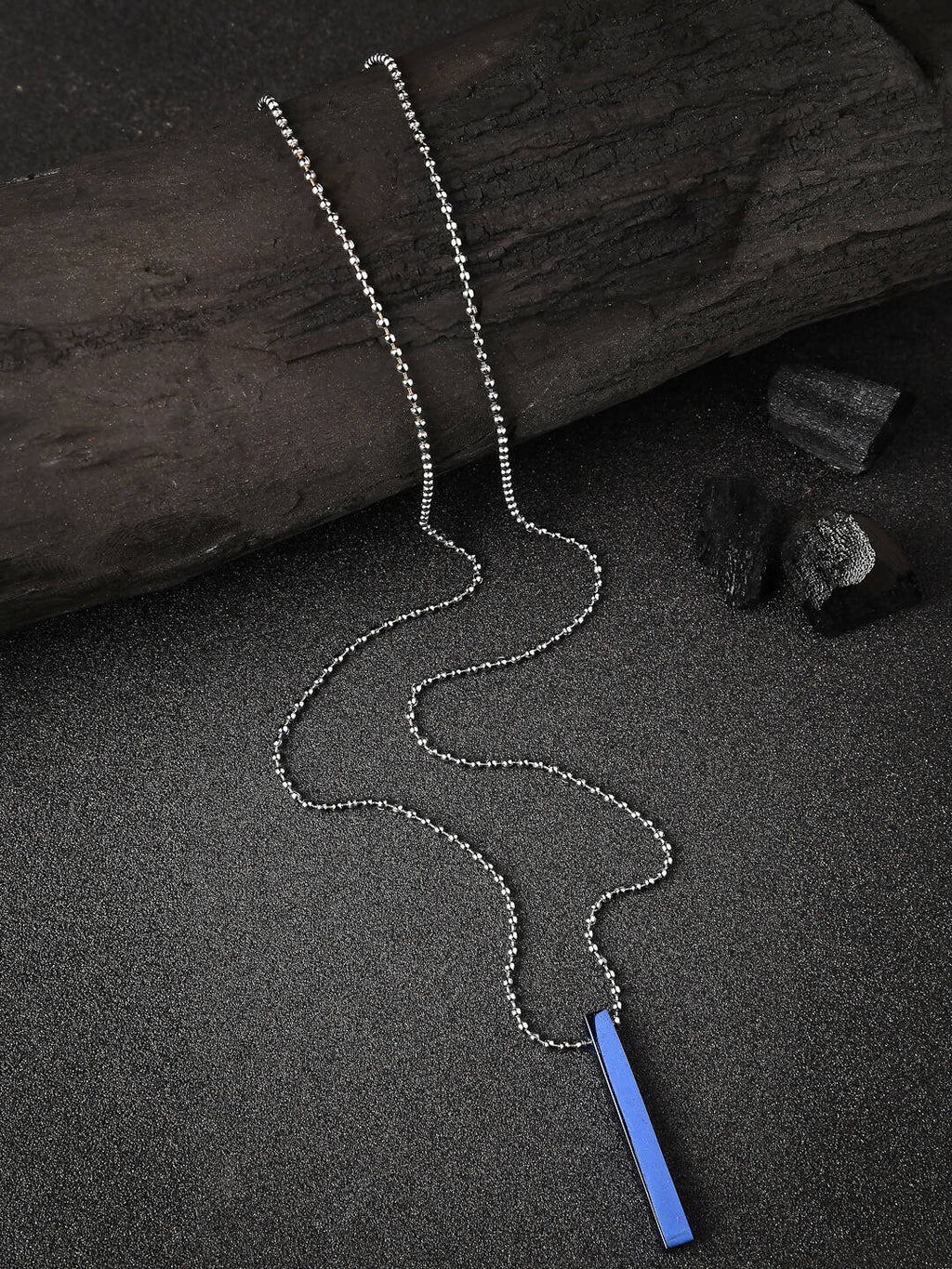 NVR Men Blue Plated Geomatric Pendent With Chain