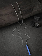 NVR Men Blue Plated Geomatric Pendent With Chain
