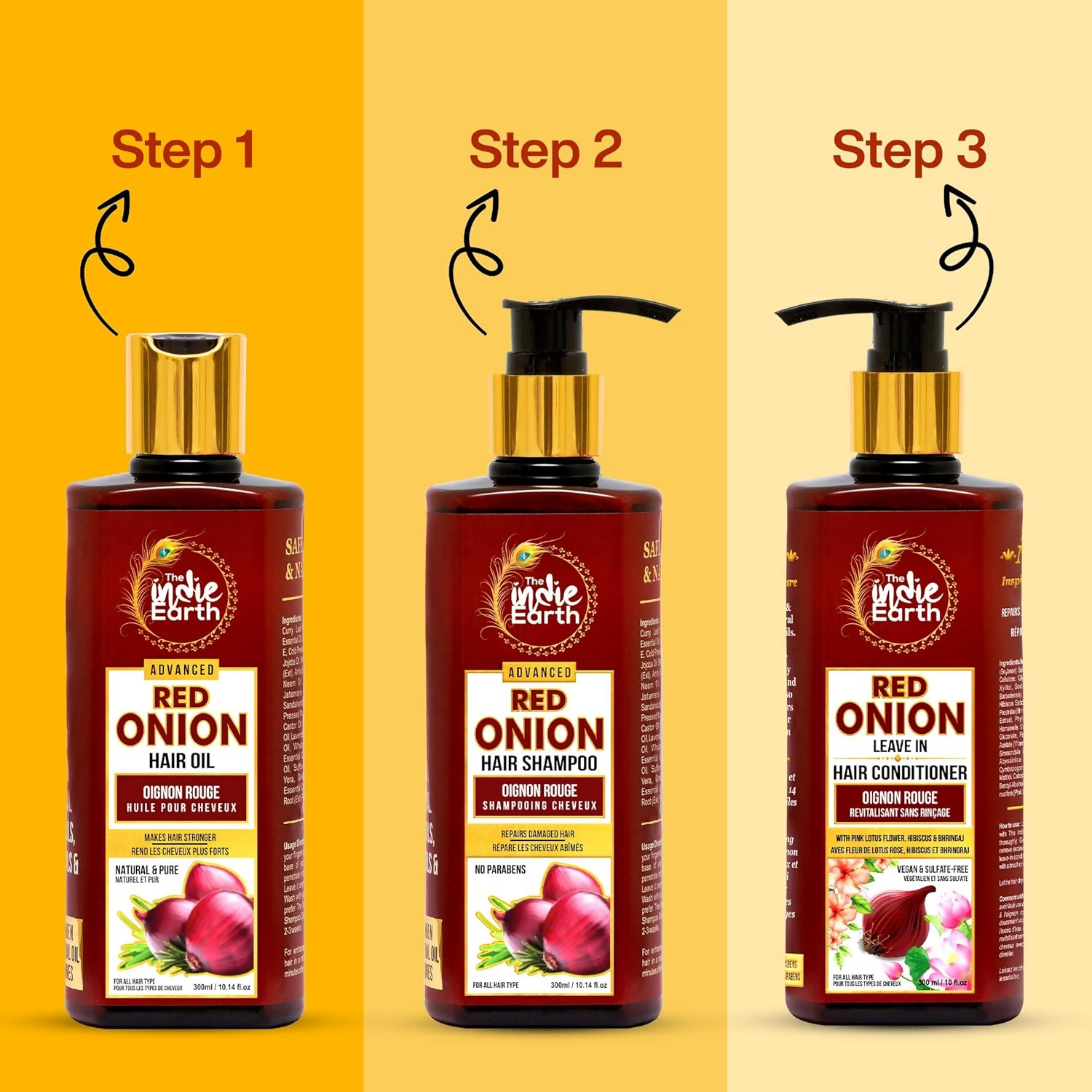 The Indie Earth Advanced Red Onion Hair Care Trio