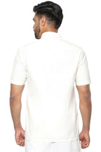 Ramraj Cotton Mens Poly Cotton Cream Colour Half Sleeve Shirt