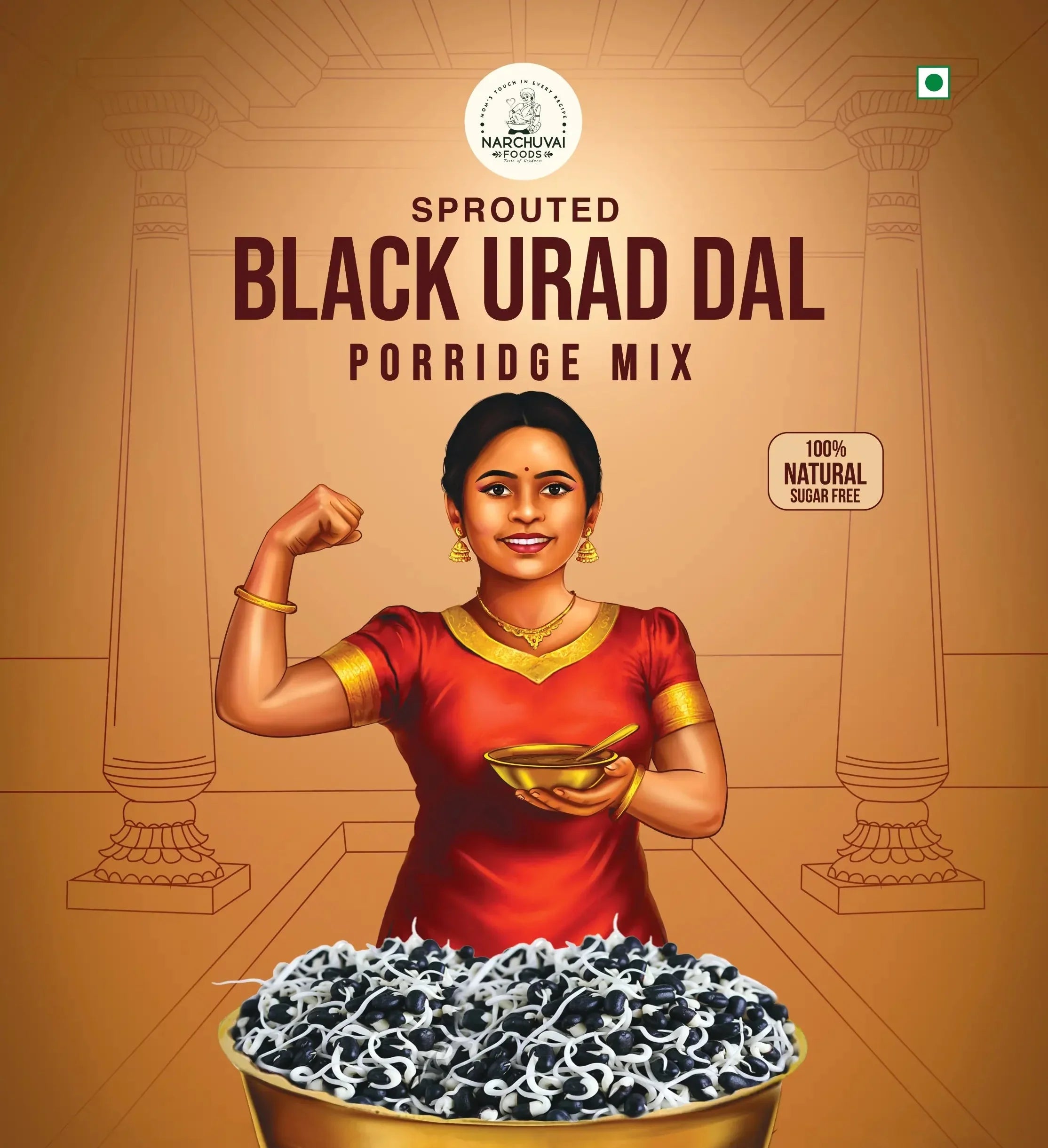 Narchuvai Foods Sprouted Black Urad Dal Porridge Mix - Distacart
