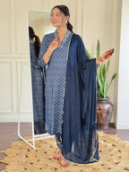 The52 Women's Muslin hand Embroidered Straight Kurta, Pant and Dupatta Set - Distacart