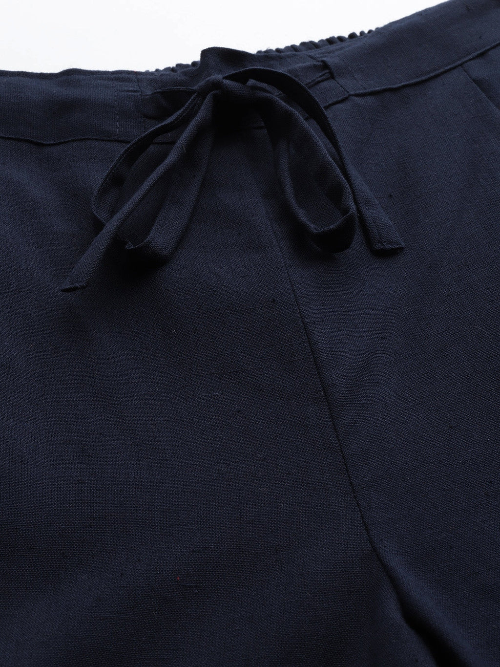 Yufta Navy Blue Cotton Fit Trousers