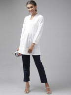 Yufta Navy Blue Cotton Fit Trousers