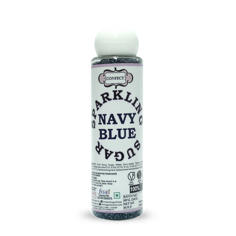 navy blue sparkling sugar100 gms
