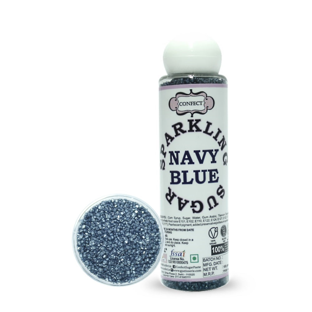 navy blue sparkling sugar100 gms