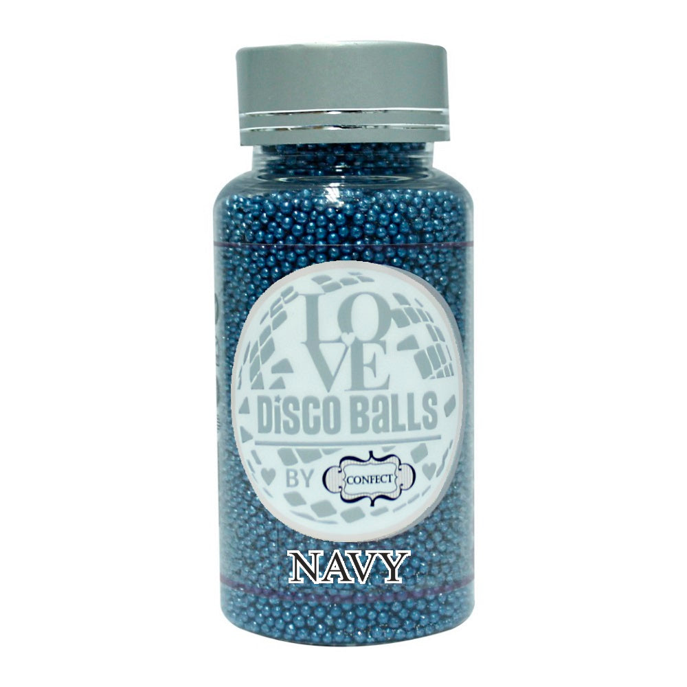 confect navy blue disco balls sprinkles 2 mm 120 gms