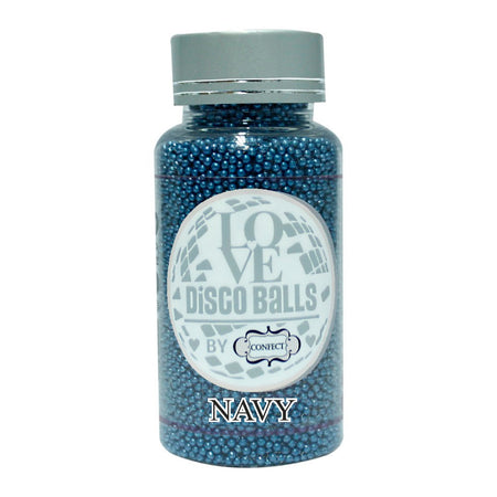 Confect Navy Blue Disco Balls Sprinkles 2 MM
