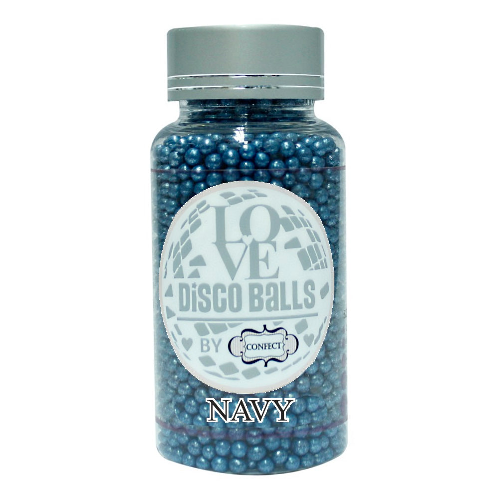 confect navy blue disco balls sprinkles 4 mm 120 gms
