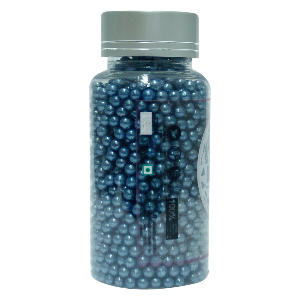 confect navy blue disco balls sprinkles 4 mm 120 gms