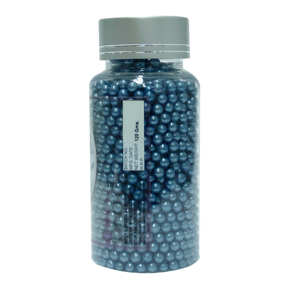 confect navy blue disco balls sprinkles 4 mm 120 gms