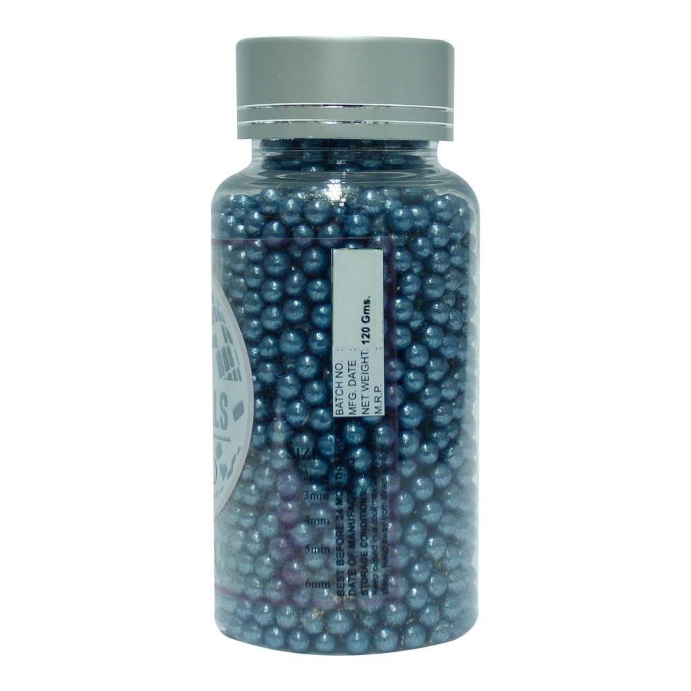 confect navy blue disco balls sprinkles 6 mm 120 gms