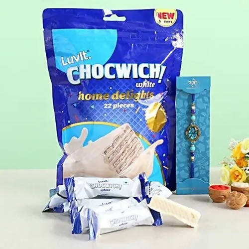 Evil Eye Rakhi & LuvIt Chocwich White