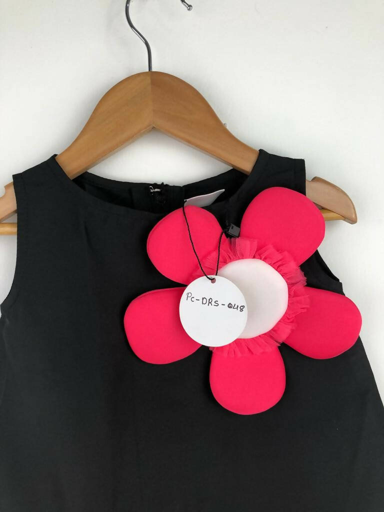Pink Cow Fashions Black & Pink Dress With Embellishments