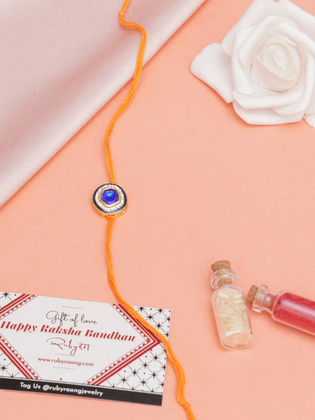 Designer kundan Rakhi - Ruby Raang - Distacart