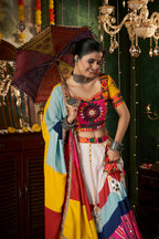 AI Fashion White Maslin Cotton Designer Navratri Lehenga Choli Collection