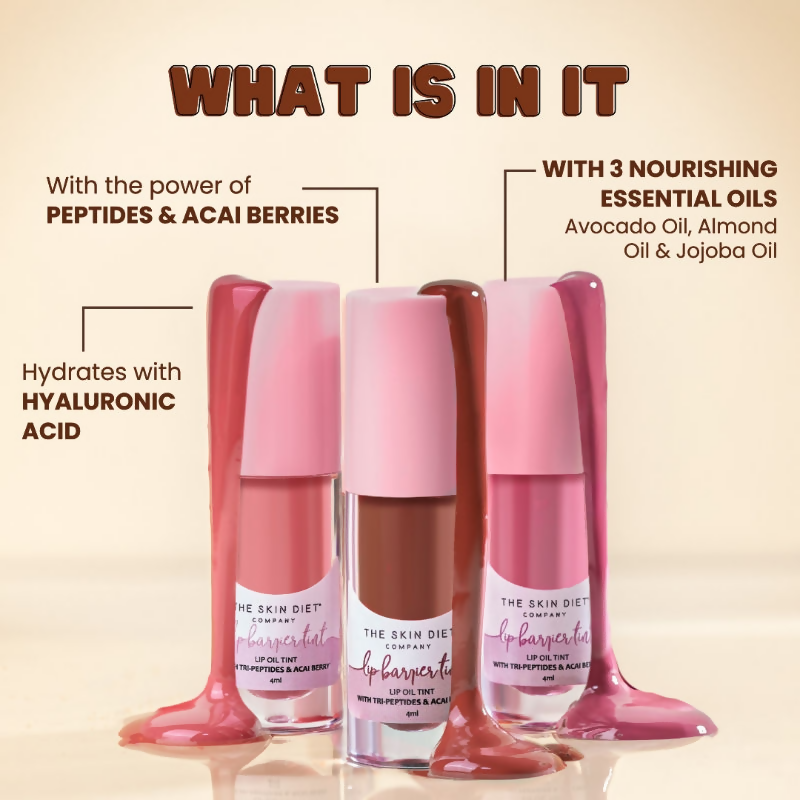 The Skin Diet Company Lip Barrier Tint High Shine Gloss Oil - Fall Brown