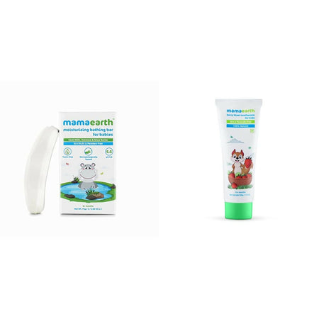 Mamaearth Moisturizing Baby Bathing Soap Bar & Natural Berry Blast Kids Toothpaste