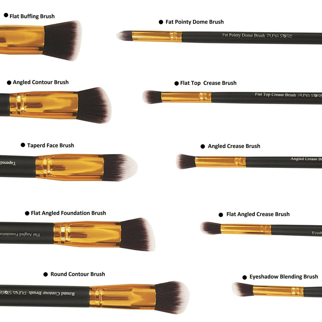 Favon Pack of 10 Professional Makeup Brushes