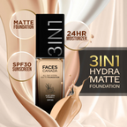 Faces Canada All Day Hydra Matte 3 in 1 Foundation - Caramel Natural 023