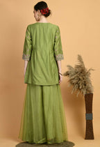 Joban Fashion Green Chanderi Kurta Set