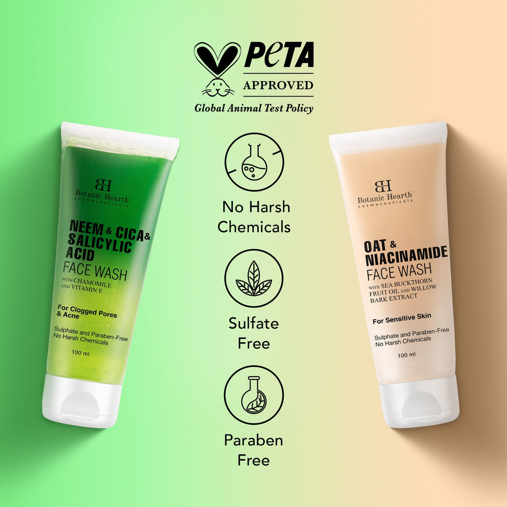 Botanic Hearth Neem, Cica & Salicylic Acid Face Wash with Oat & Niacinamide Face Wash