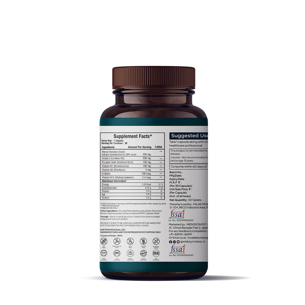Miduty by Palak Notes Nerve Pain Relief Capsules - Distacart