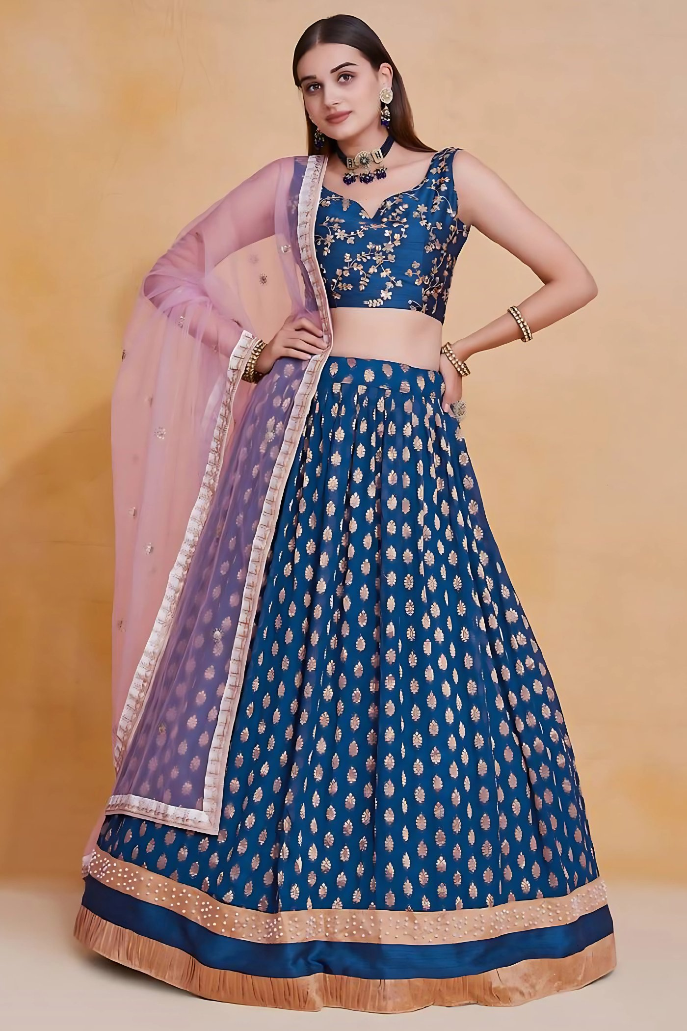 Lehenga Mart Designer Wedding Lehenga Choli For Women - Blue