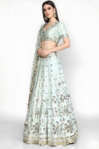 Lehenga Mart Designer Wedding Lehenga Choli For Women - Sky Blue