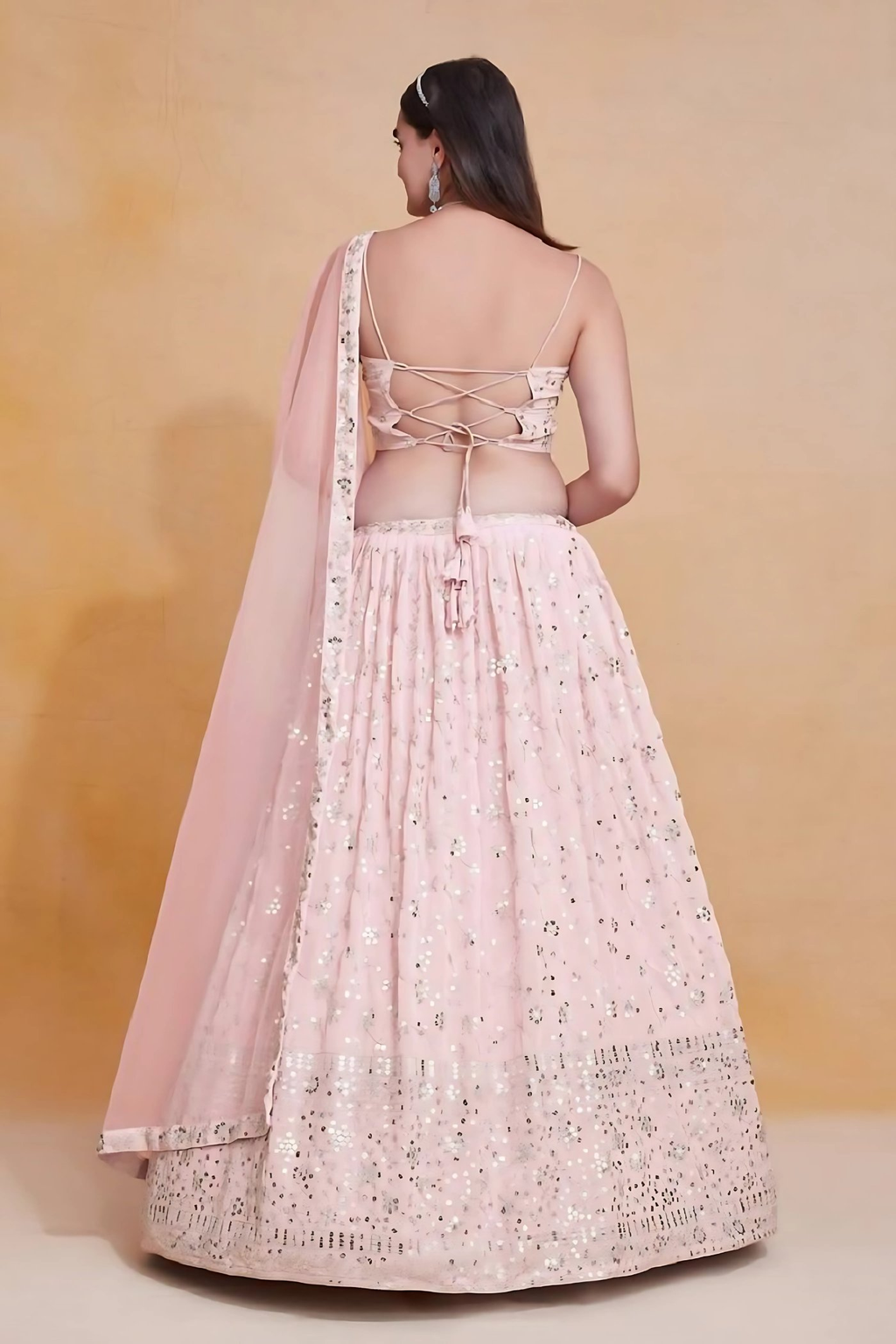 Lehenga Mart Designer Wedding Lehenga Choli For Women - Light Pink
