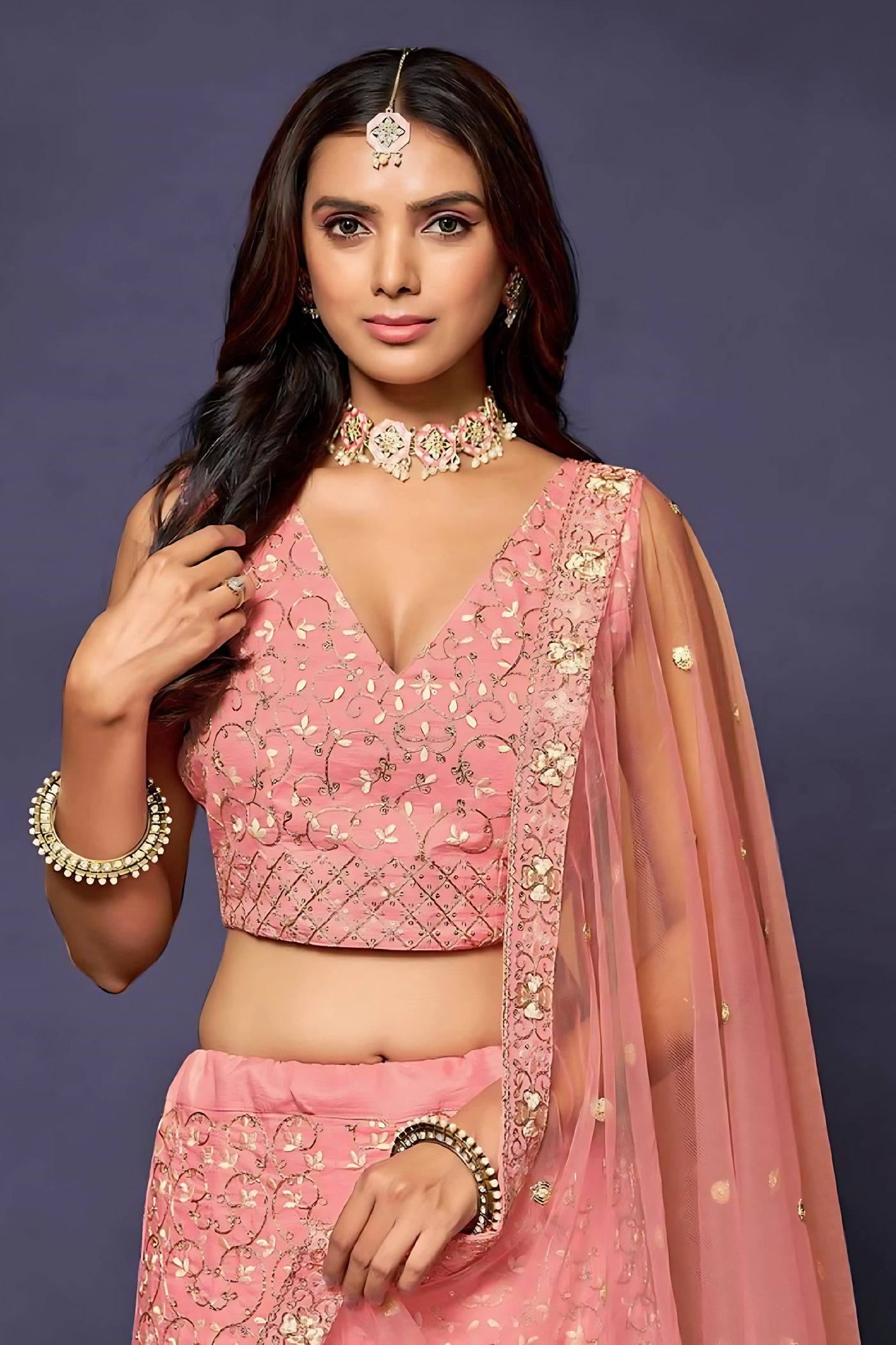 Lehenga Mart Designer Wedding Lehenga Choli For Women - Baby Pink
