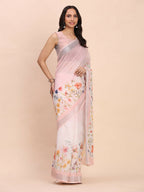 Shree Shyam Fashion Linen Cotton Light Pink Saree - Distacart