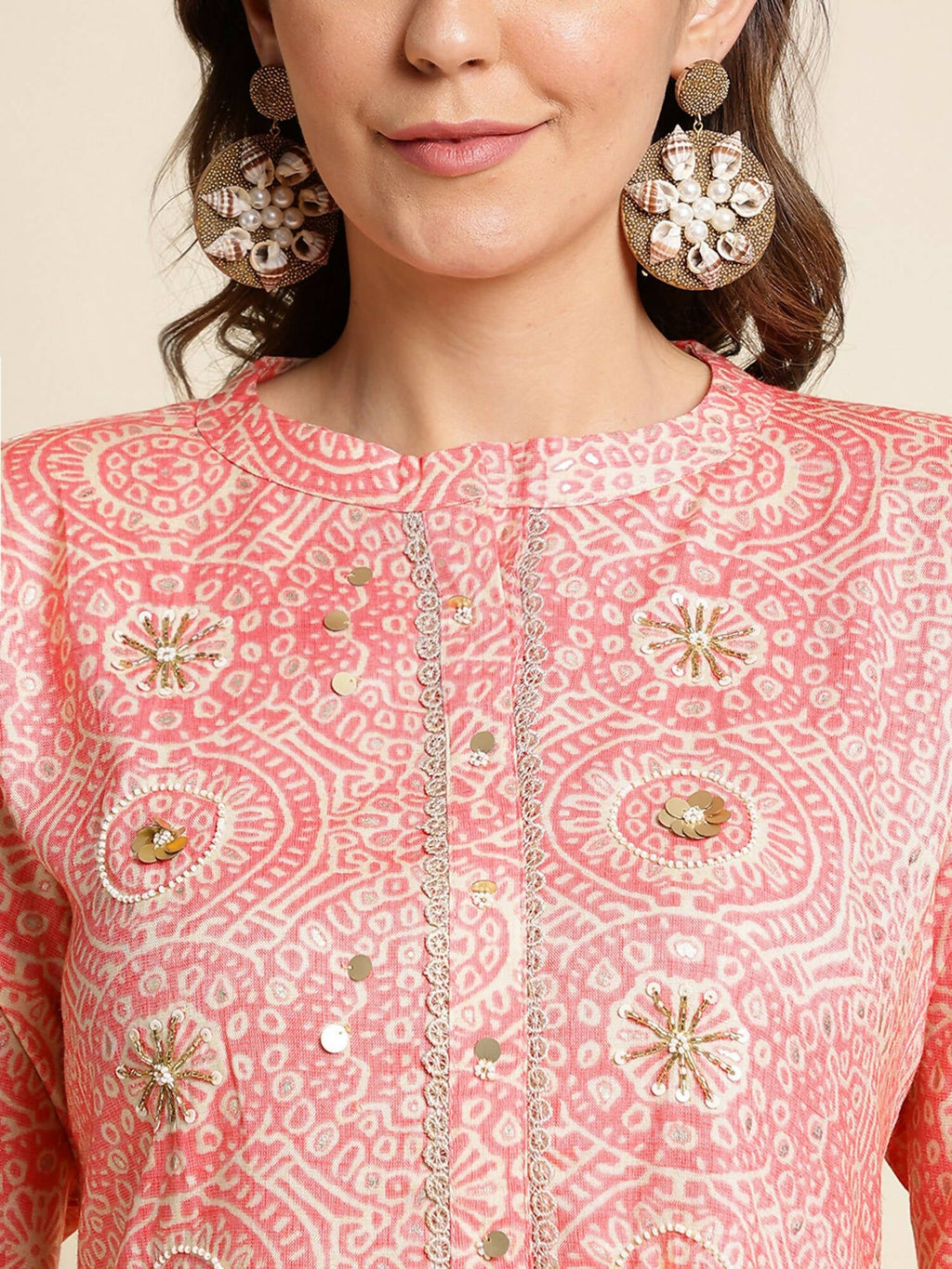 Peach Chiffon Paisley Printed Top - Himanshi