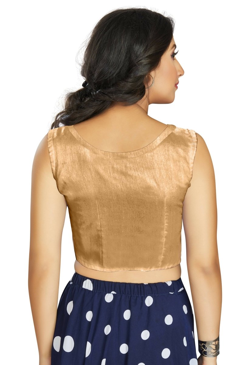 Aastha Fashion Women's Beige Art Silk Designer Traditional Readymade Blouse