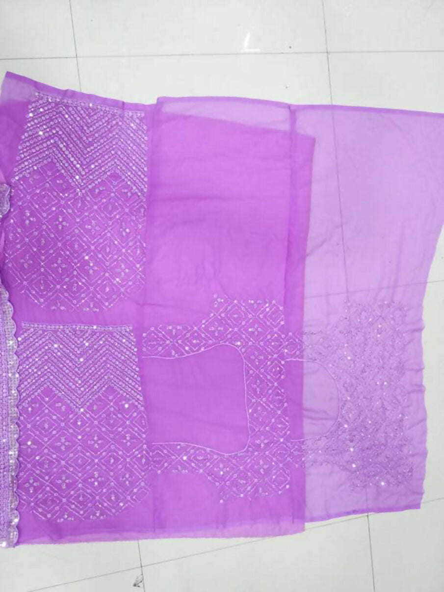 Jyoti Fashion Beautiful Lavender Sequence with Thread Embroidery work Faux Georgette Lehenga Choli with Dupatta