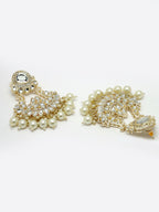 NVR Women Gold-Plated Kundan Chandbali Earrings - Distacart