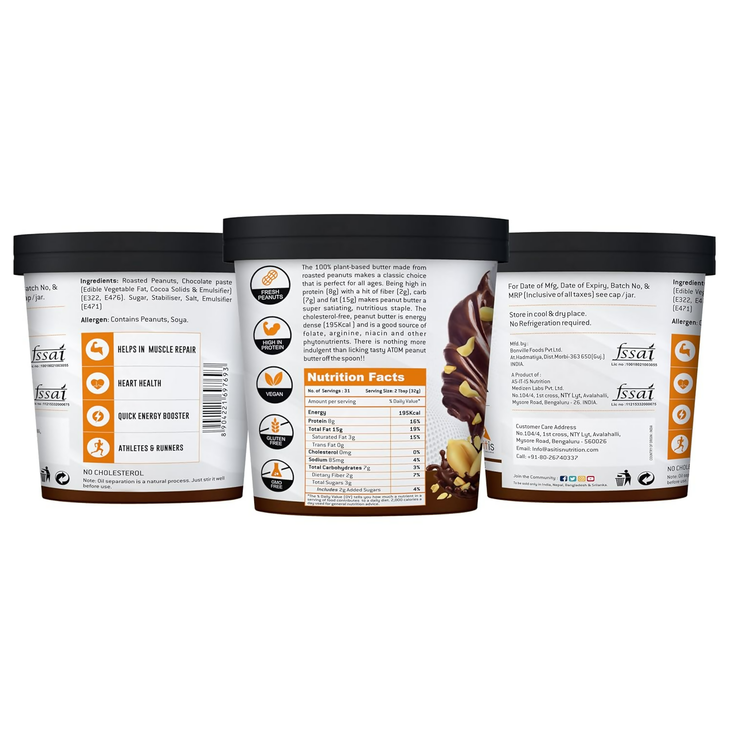 As-It-Is Nutrition Atom Chocolate Peanut Butter Creamy - Distacart